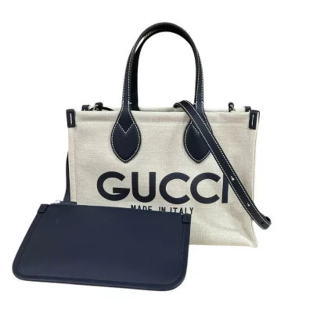 Gucci Limited Edition Tote Bag Shoulder Canvas Beige Cream